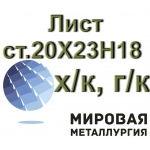 Лист 20Х23Н18 сталь жаропрочная х/к, г/к